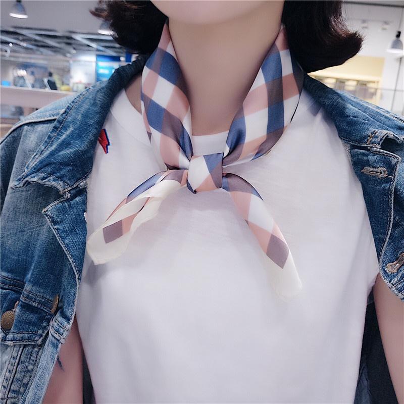 Khăn lụa băng đô kiểu Pháp hình vuông họa tiết thời thượng sang trọng IDOLLY K005