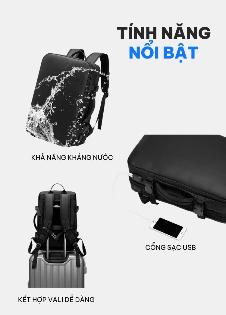 Balo Du Lịch Outwalk Raven Balo Phượt Loại Lớn Chống Nước Chống Sốc Chất Liệu Da Bò Cao Cấp GLB1119