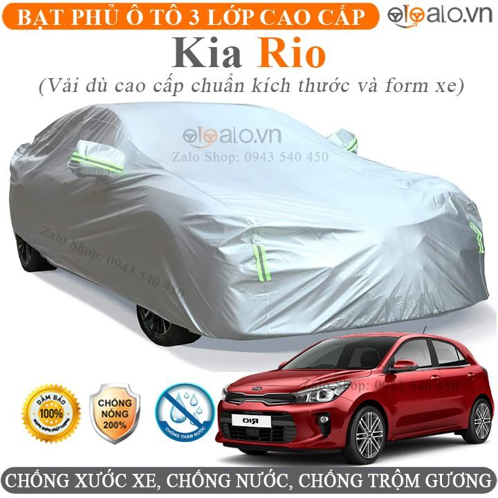 Bạt che phủ xe ô tô Kia Rio vải dù 3 lớp CAO CẤP BPXOT - OTOALO