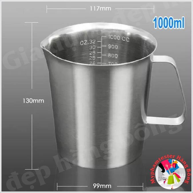 Ca inox - Ca inox 304 CHIA VẠCH KHÔNG NẮP các loại 500ml 700ml 1000ml 1500ml 2000ml sáng bóng