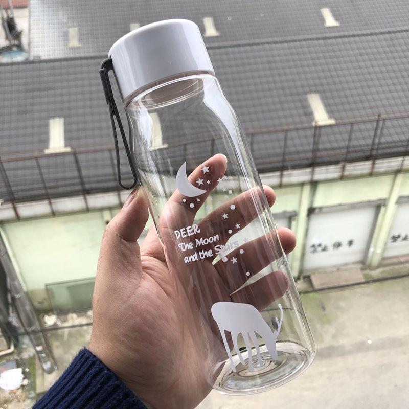Phiên bản Hàn Quốc trong gió cốc nước nhựa chống rơi chai nước cô gái trái tim cốc nước mờ cốc nước cốc nước