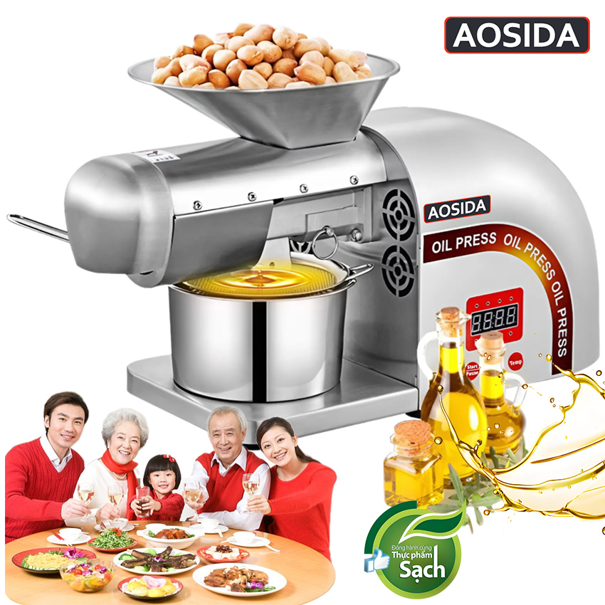 HÀNG CHÍNH HÃNG. Máy ép dầu thực vật dùng cho gia đình, quán ăn. Thương hiệu Anh Quốc cao cấp Aosida - 888- công suất 1800W