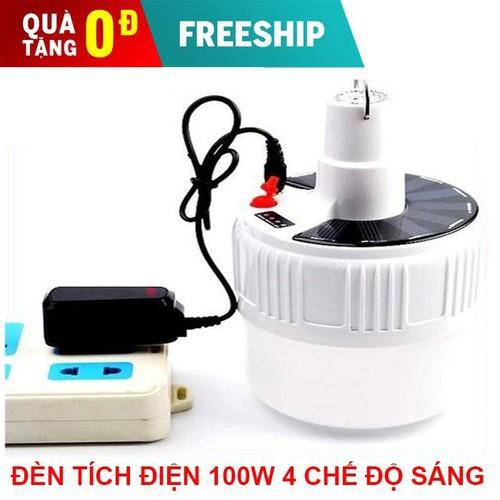 ĐÈN TÍCH ĐIỆN ĐÈN NĂNG LƯỢNG MẶT TRỜI, CÓ ĐIỀU KHIỂN TỪ XA, Công Suấ 100W, 5 Chế Độ Sáng, hỗ trợ sạc USB