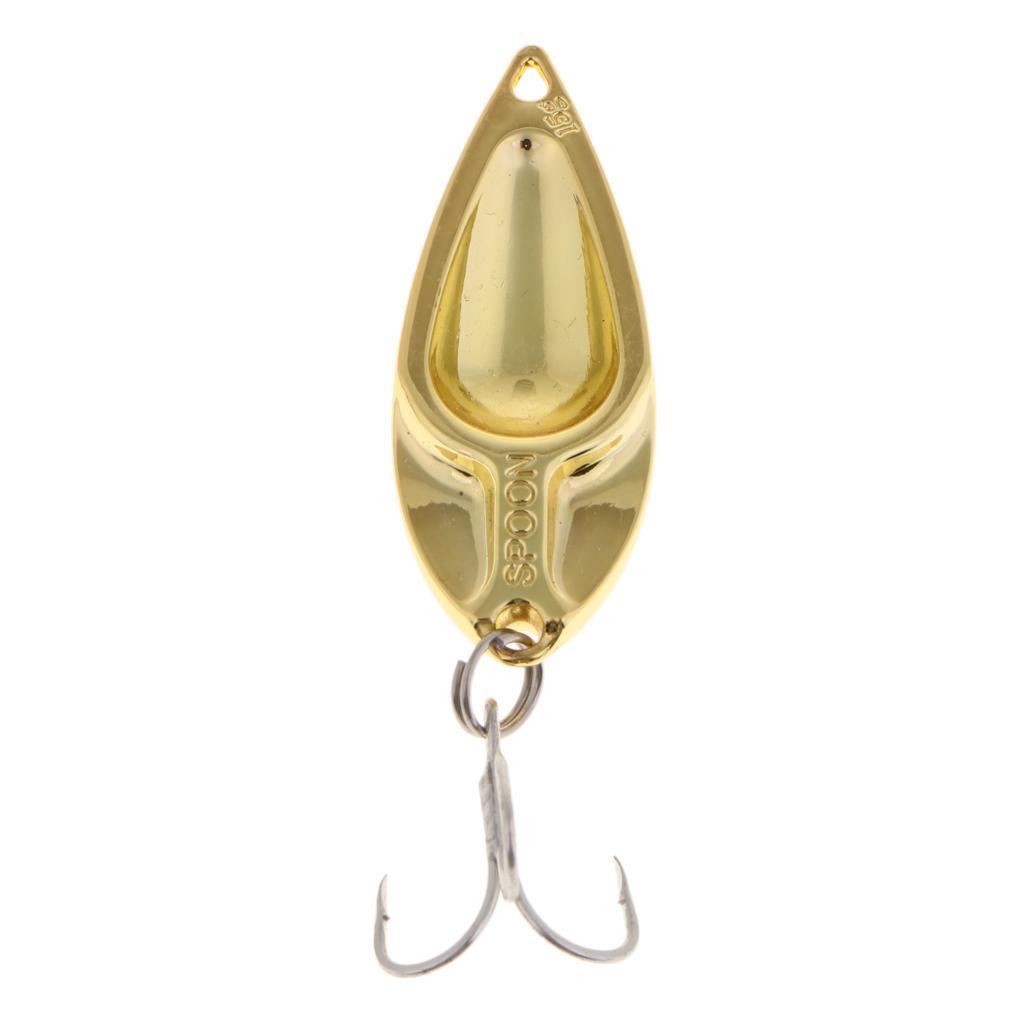 Metal Spoon Fishing Lures 15g Salmon Bass Baits Treble Hook Fishing Tackle