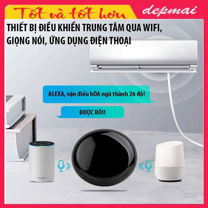 thiết bị nhà thông minh, thiết bị nhà thông minh 4.0,Thiết bị điều khiển trung tâm qua wifi cho điều hòa, máy lạnh, tivi, quạt điện, loa, ... điều khiển từ xa sử dụng qua APP điện thoại