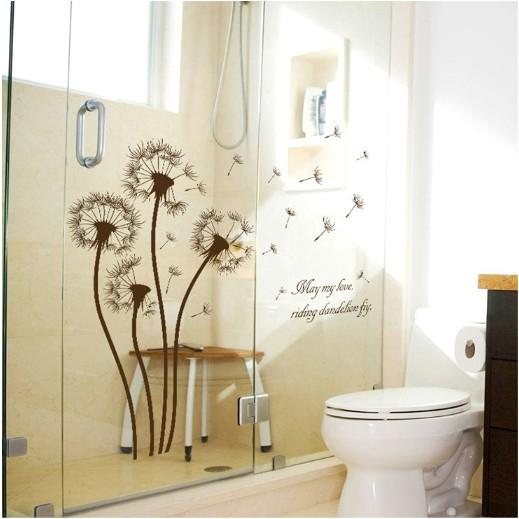 Decal trang trí hoa bồ công anh đen