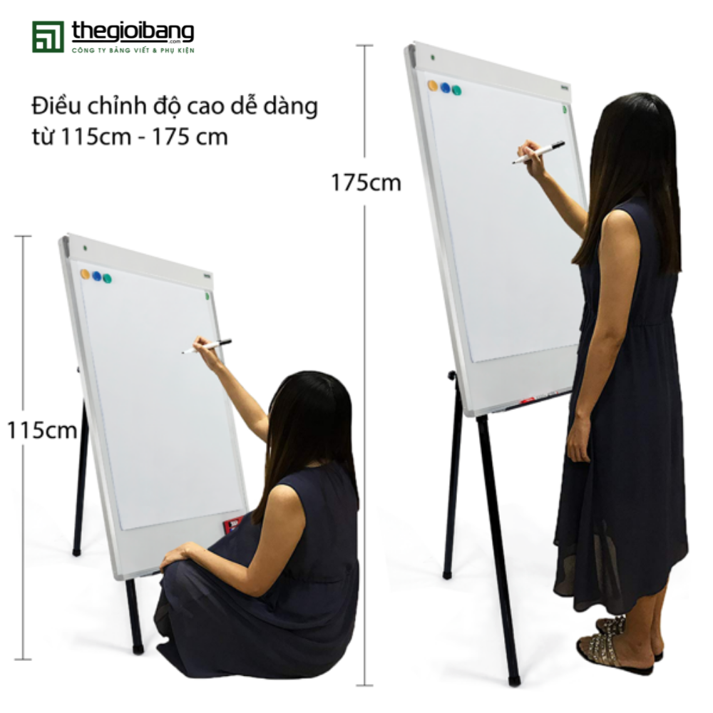 Bảng Flipchart A Model - Bảng Flipchart 3 Chân Gấp Gọn - Có Kẹp Giấy A1 - Tặng Phụ Kiện