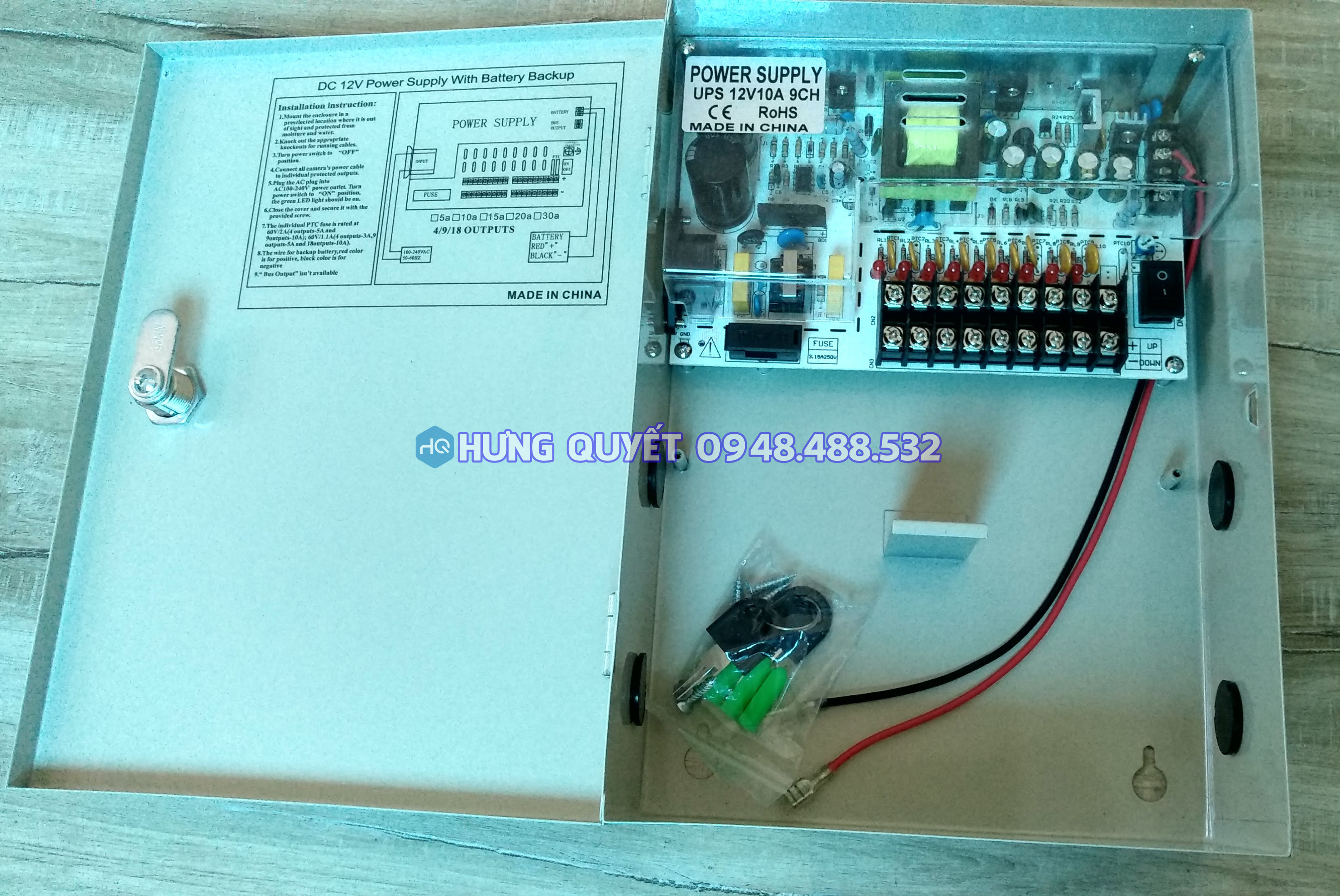 Bộ nguồn dự phòng UPS 12V10A - Nguồn điện kiểm soát ra vào 12V - Nguồn điện chuyển mạch 12V10A 120W sử dụng khi mất điện