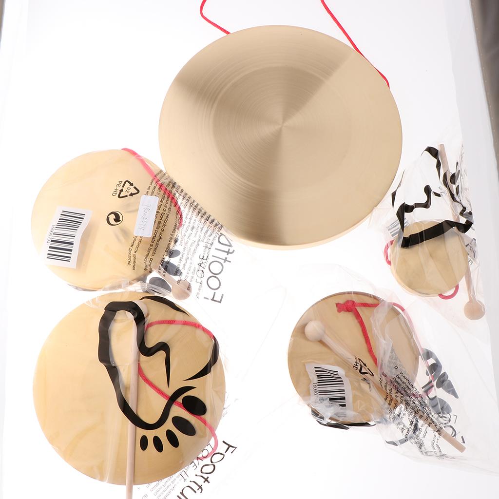 Sunnimix Tay Kim Loại Công Nhạc Cụ Truyền Thống Cái Chập Chả Có Vòng Chơi Búa 10 Cm