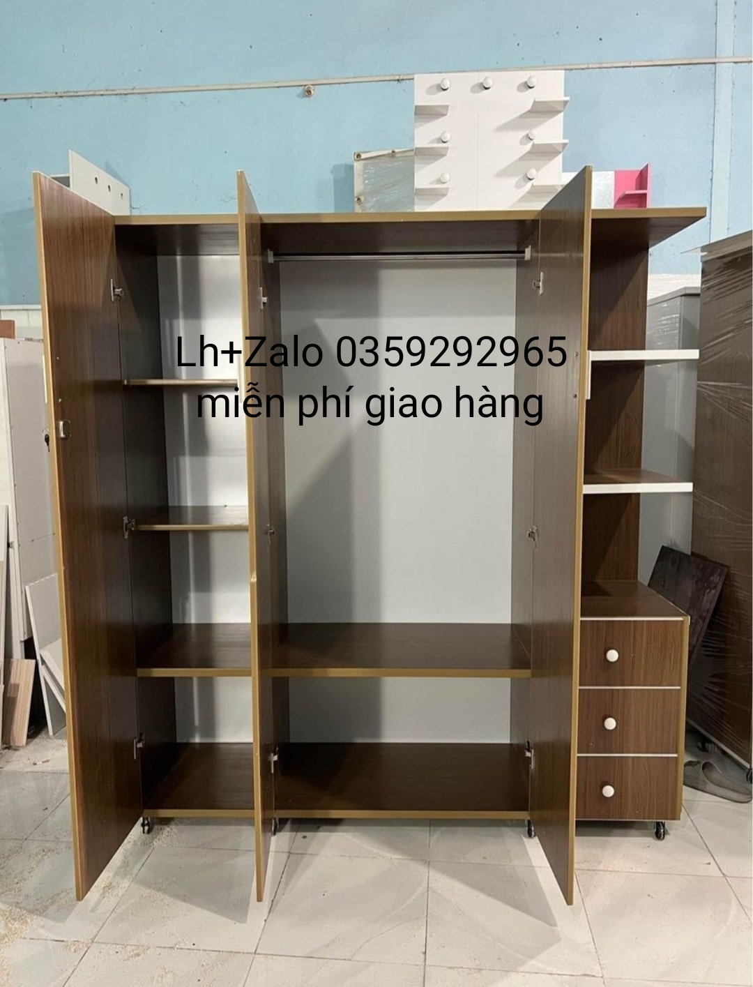 Tủ nhựa đài Loan 3 cánh 1 kệ