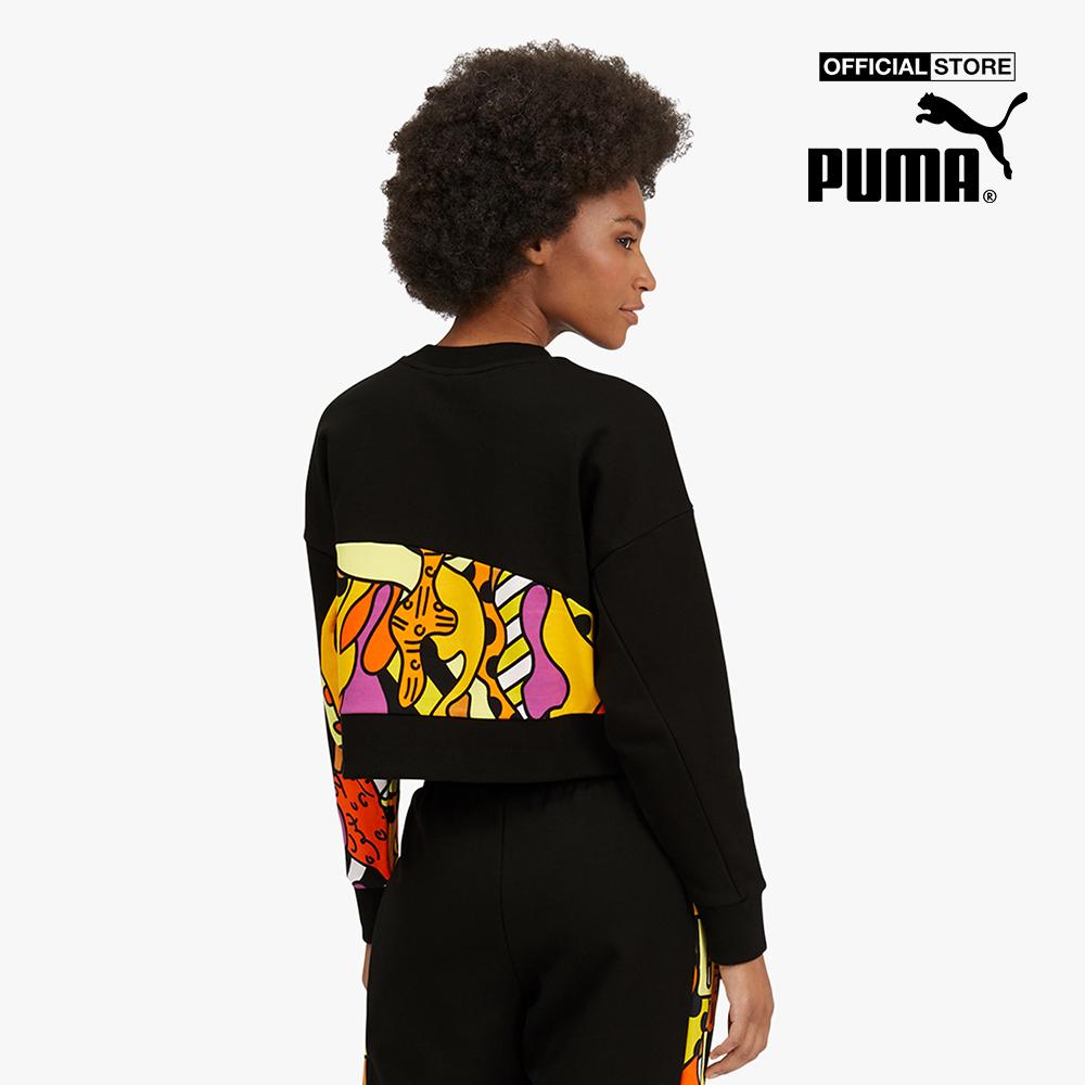 PUMA - Áo sweatshirt nữ cổ tròn dài tay PUMA x BRITTO Printed 532236