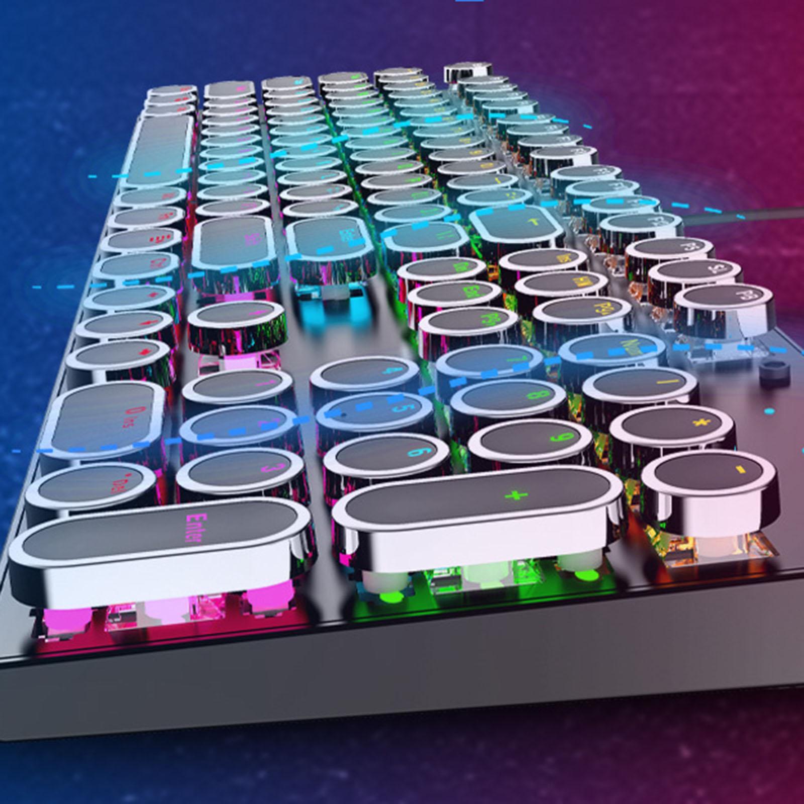 Retro Punk 104 Keys Gaming Keyboard Blue Switch Mechanical Shaft Gaming Keypad for Office Home Game PC