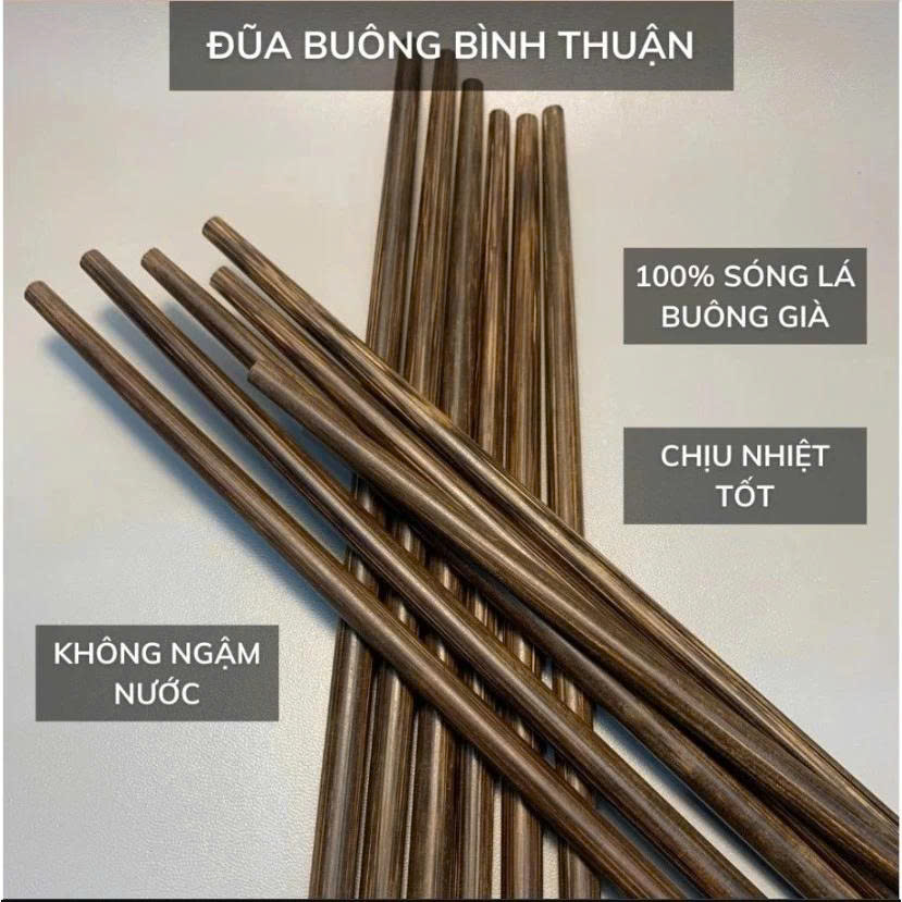 Đũa Buông Bình Thuận Loại Đặc Biệt 23cm | Gỗ Buông Tự Nhiên Chống Ẩm Mốc | Set 10 Đôi - HÀNG CHÍNH HÃNG MINIIN
