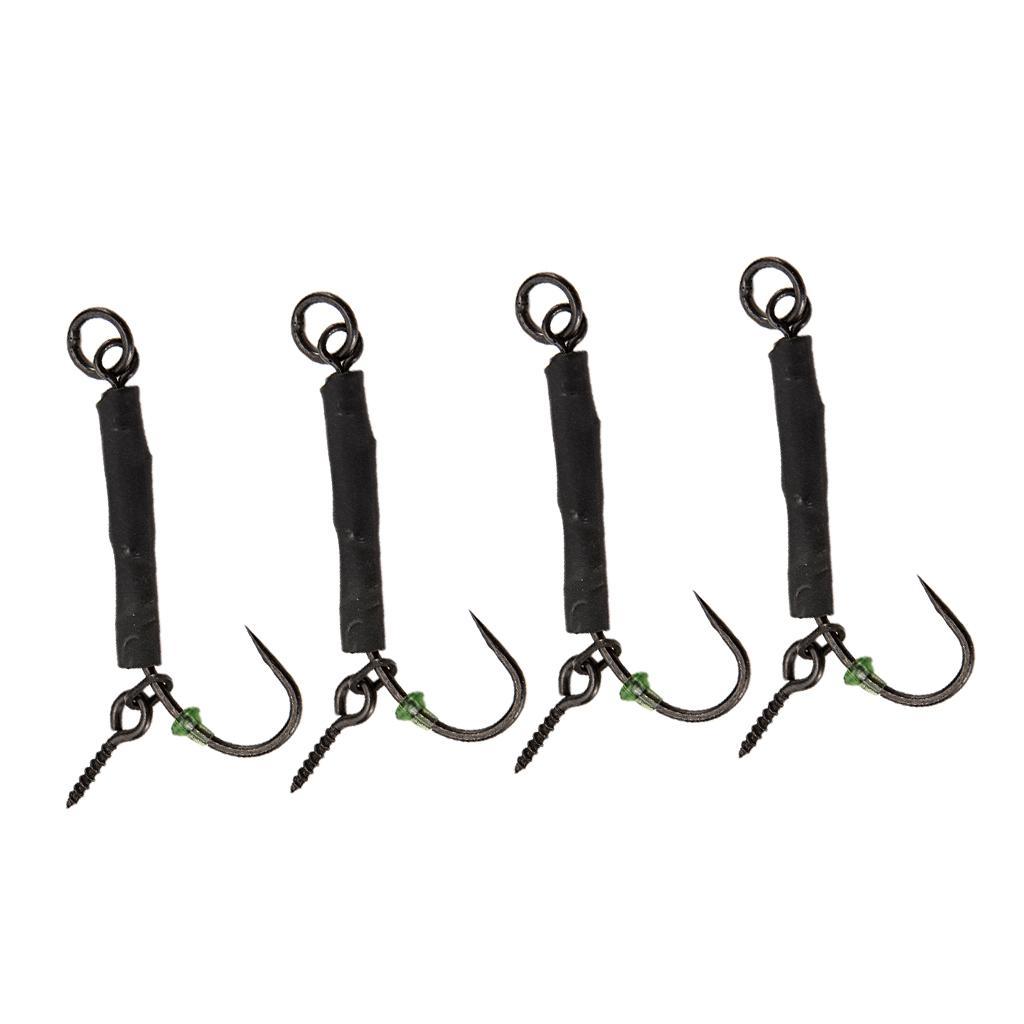 4pcs Fishing Ronnie Rigs Carp Fishing Rigs Assist Hooks
