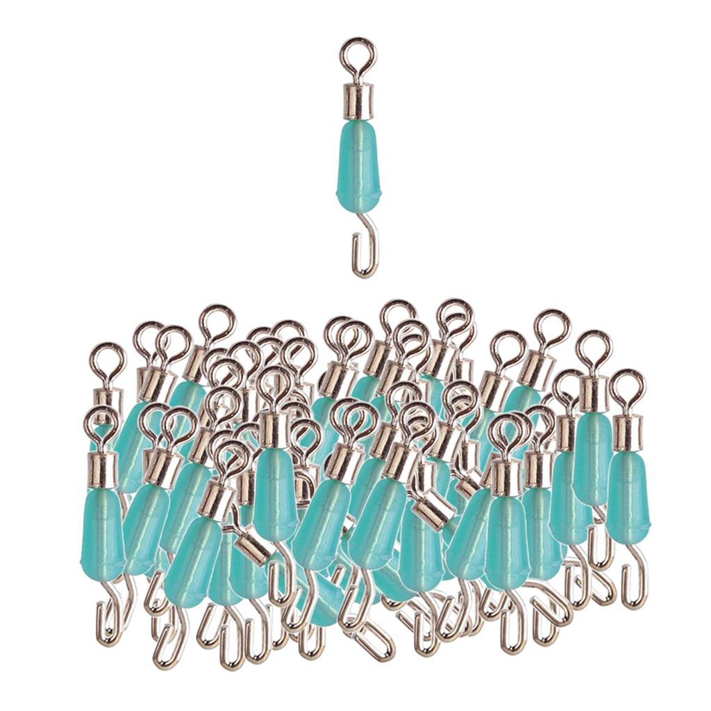 100pcs Fishing Sub-line Link Connectors Quick Change Rolling Swivels Clips