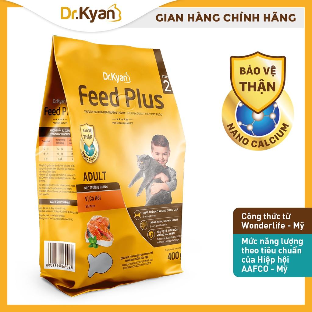 Dr.Kyan - Thức ăn hạt cho mèo lớn Feed Plus - Adutl 400g - Vị cá hồi