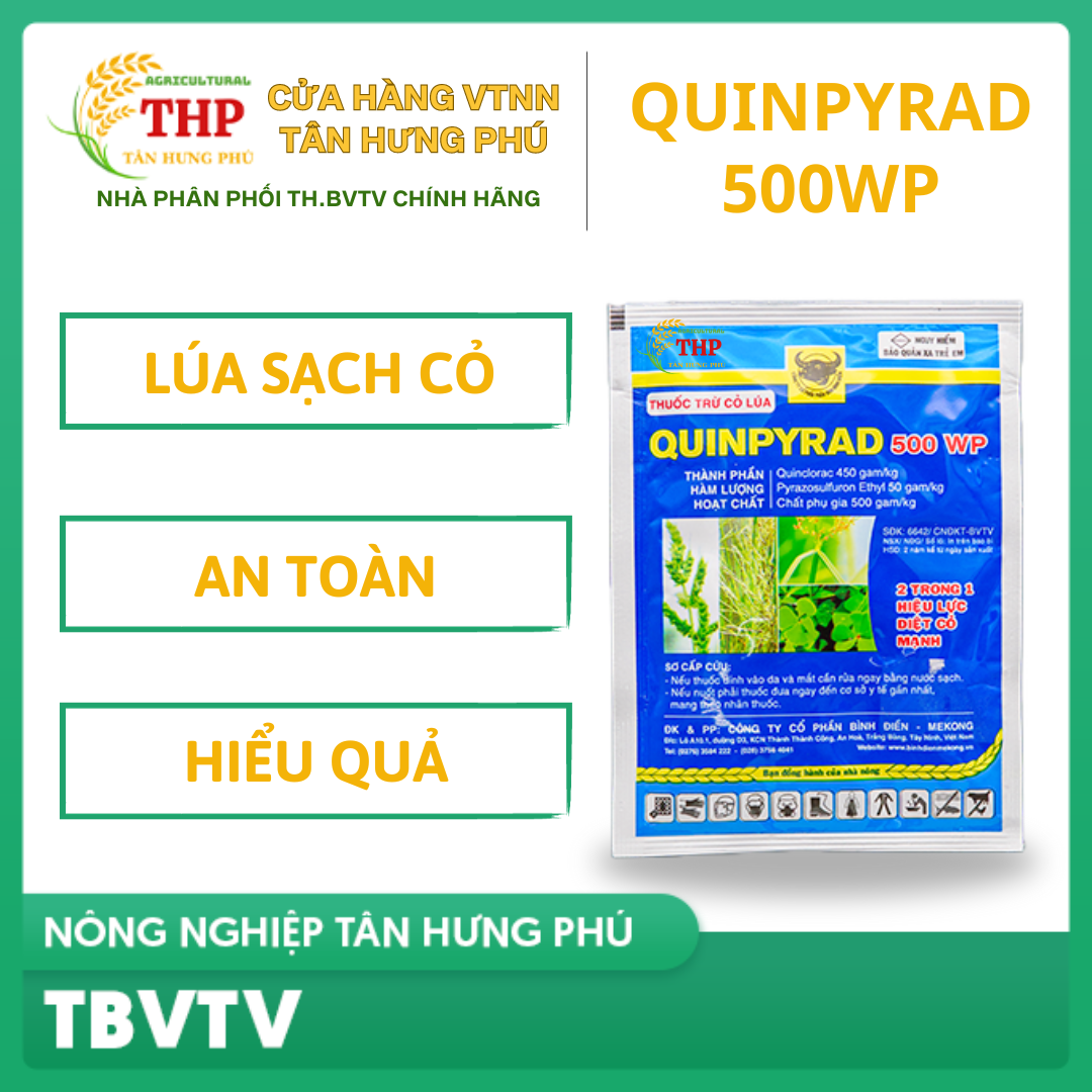 Thuốc Trừ cỏ trên ruộng lúa Quinpyrad 500WP | Gói 23g