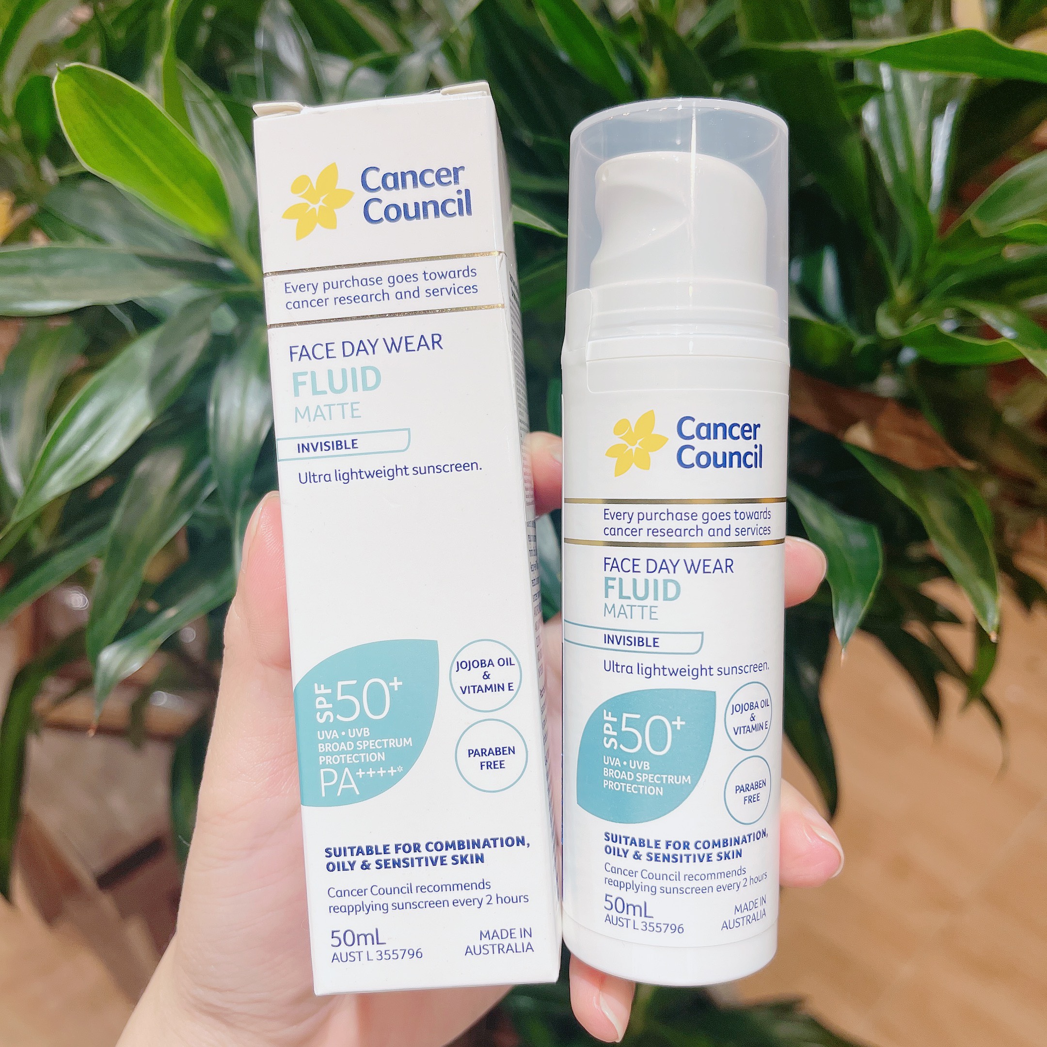 Sữa Chống Nắng Cancer Council Mỏng Nhẹ Dùng Hằng Ngày Invisible Fluid Matte SPF50+ PA++++ 50ml