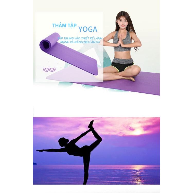 Thảm Tập Yoga/Gym Chống Trượt Dày 8mm Chất Liệu TPE Cao Cấp, Chống Trượt, Chống Thấm Nước