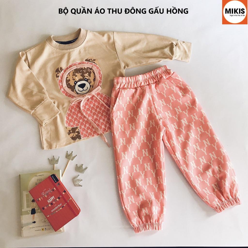 Bộ Quần Áo Thu Đông Gấu Hồng