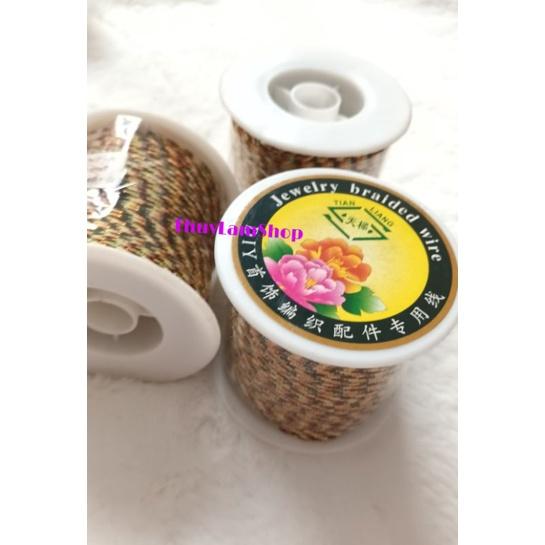 Cuộn chỉ ngũ sắc 1mm dài 150m cuộn ngũ sắc bự làm handmade, tết vòng, làm thuật phù chú