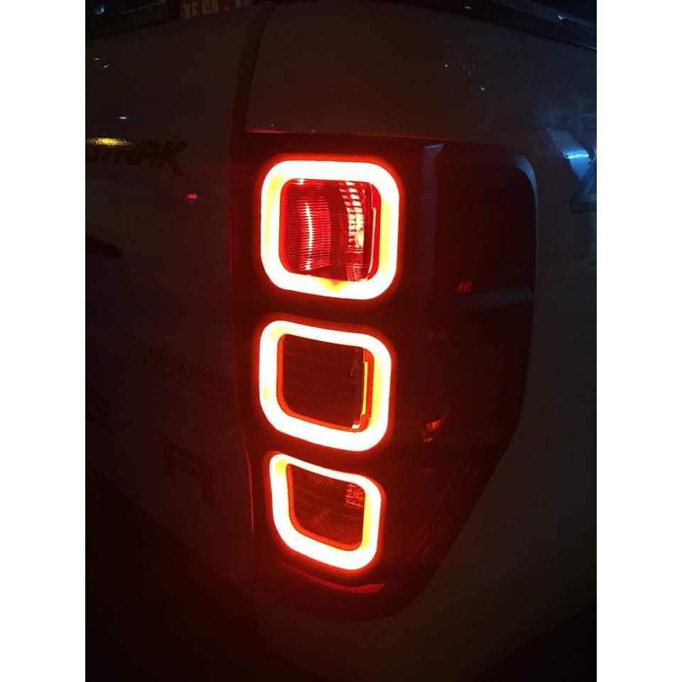 Ốp viền đèn Pha, Hậu xe Ford Ranger 2015-2021 có đèn LED siêu sáng, siêu đẹp