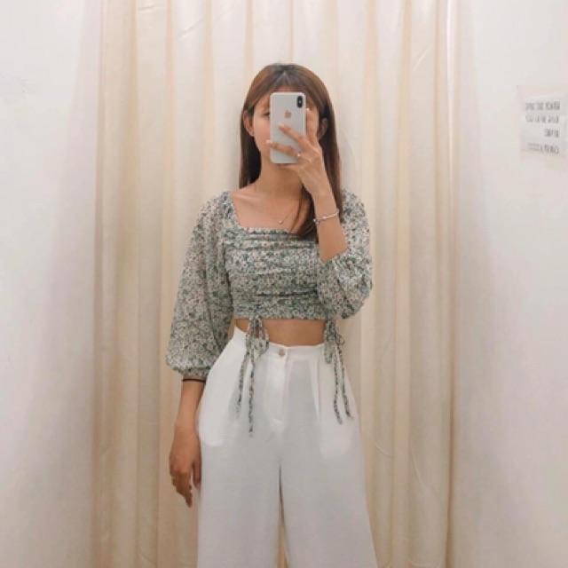 Áo croptop rút dây