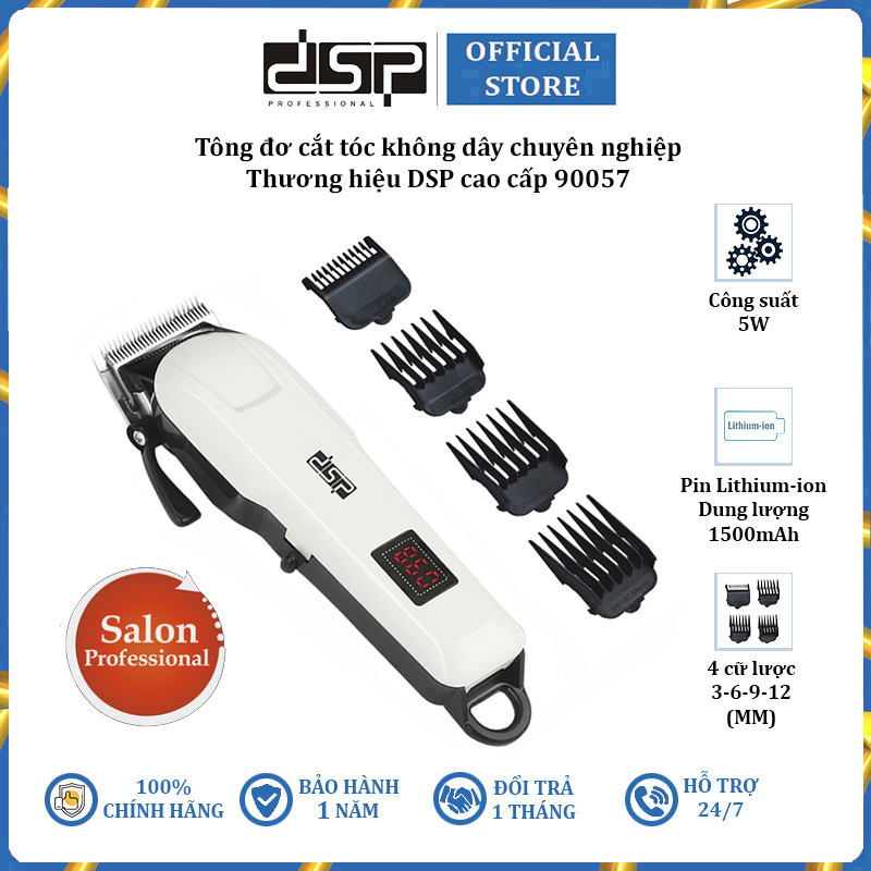 Tông đơ cắt tóc không dây chuyên nghiệp thương hiệu DSP 90057 - Hàng Nhập Khẩu