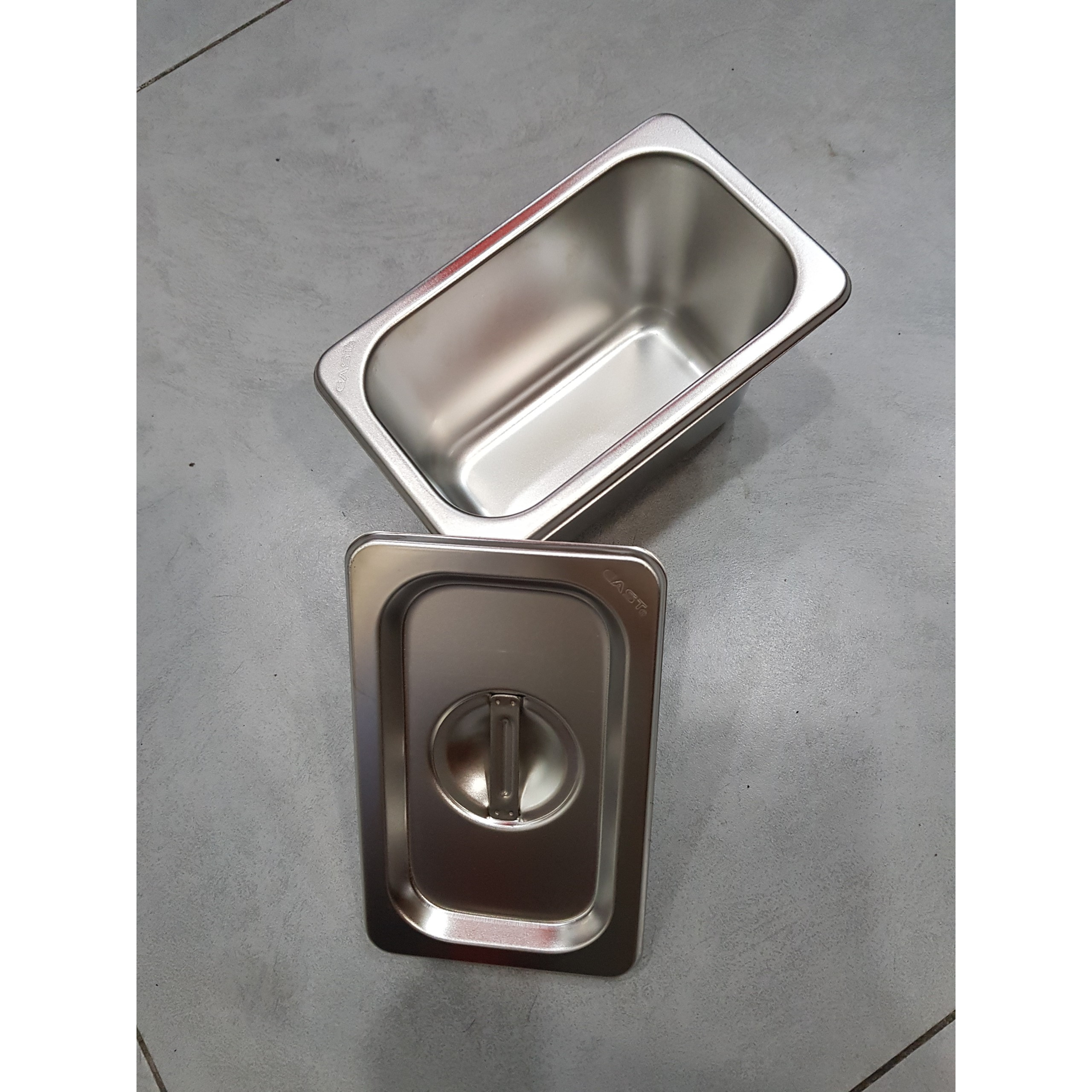 khay inox đựng thạch trà sữa 10x17cao10cm