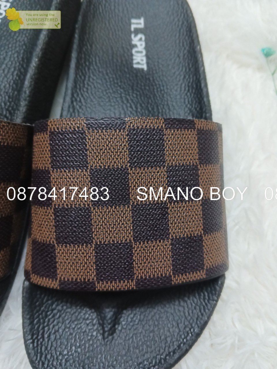 DÉP QUAI NGANG NỮ CARO NÂU SMANO HOẢ TỐC