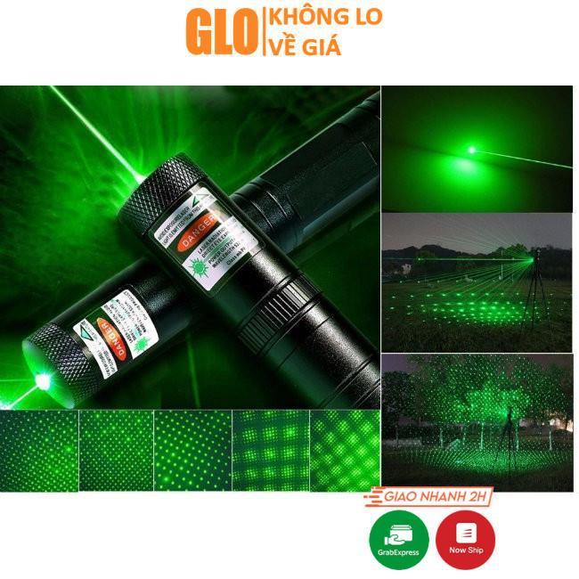 Đèn Pin Laser 303 Ánh Sáng Xanh Lá Hoặc Đỏ Chiếu Xa Cực Mạnh, Kèm Phụ Kiện Chiếu Sao Vạn Hoa và Pin Sạc