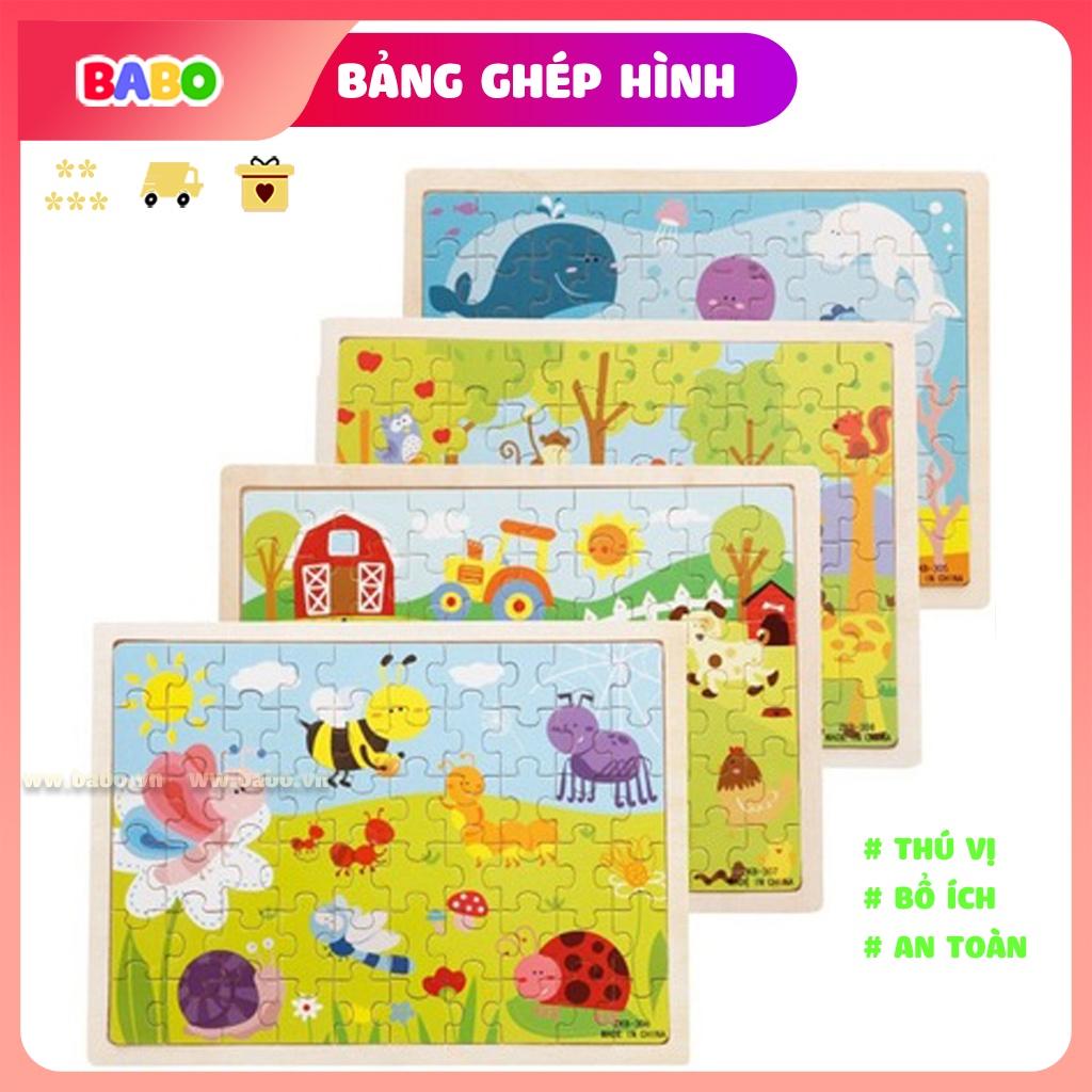 Đồ Chơi Bảng Ghép Hình trẻ em 60 Mảnh bằng Gỗ Babo Nhiều Chủ Đề Cho Bé từ 2-7 Tuổi