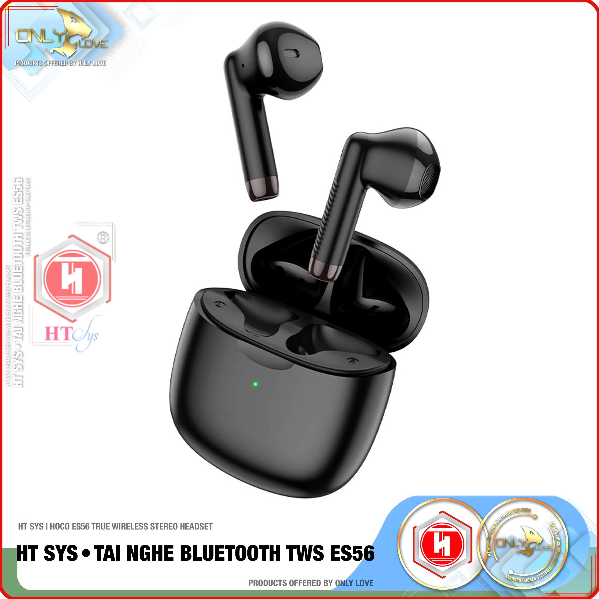 Tai Nghe Nhét Tai Bluetooth Không Dây HT SYS hoco ES56 - Kết nối Bluetooth 5.1 - Chip JL AC6983 -Pin Dock Sạc 320mAh - Thời gian sử dụng 4h - Cảm Ứng Thông Minh,Âm Thanh Stereo, Âm Bass Cực Chất - Phù Hợp Với Tất Cả Dòng Máy - [ Hàng Chính Hãng