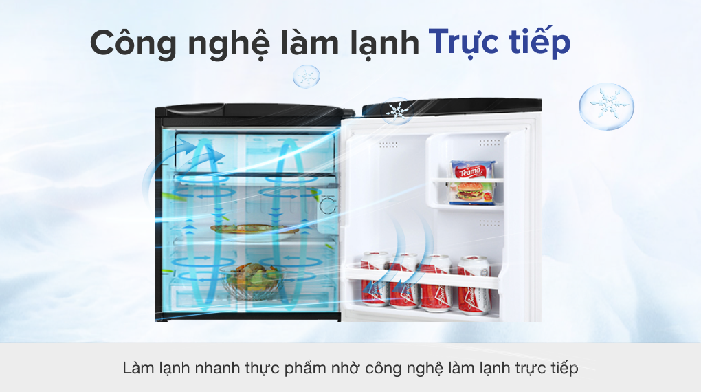 Tủ lạnh Aqua 50 lít AQR-D59FA(BS) Tủ lạnh Mini phòng trọ, phòng ngủ, tủ đựng mỹ phẩm cá nhân - Hàng chính hãng