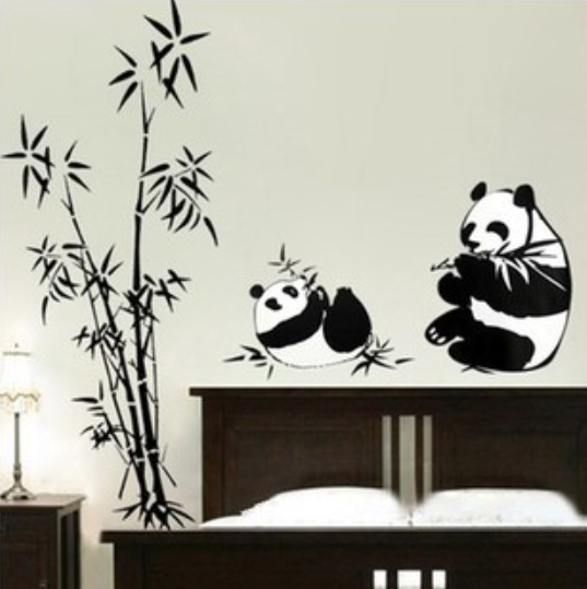 Decal trang trí tường - 2 Chú gấu đen