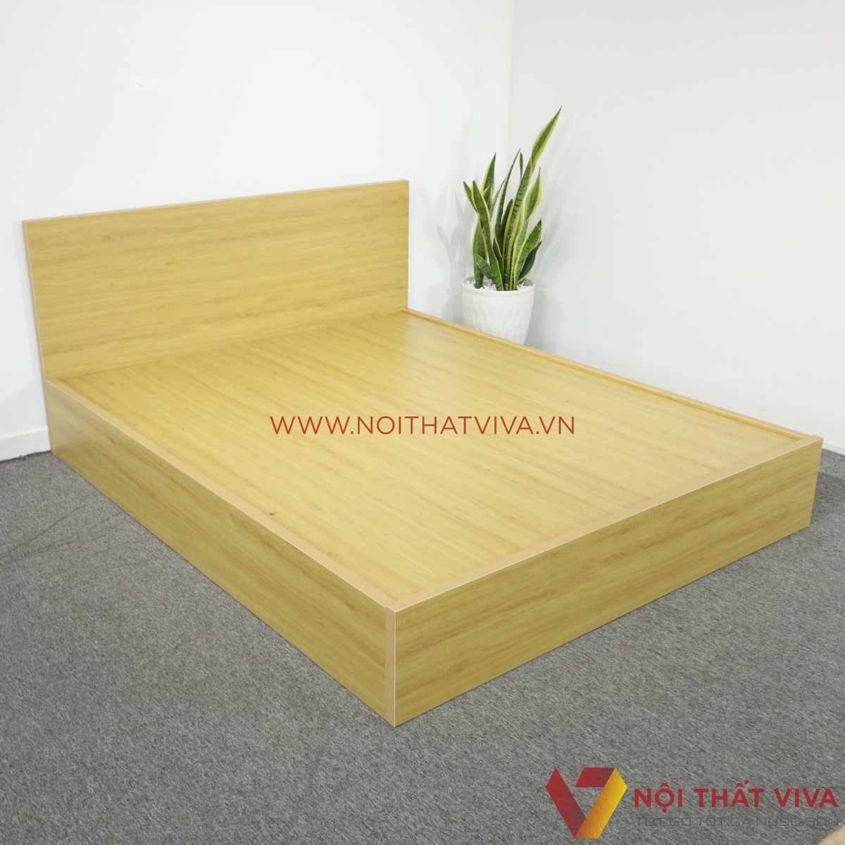 Giường Ngủ Gỗ MDF Phủ Melamine Cao Cấp Viva Màu Vàng