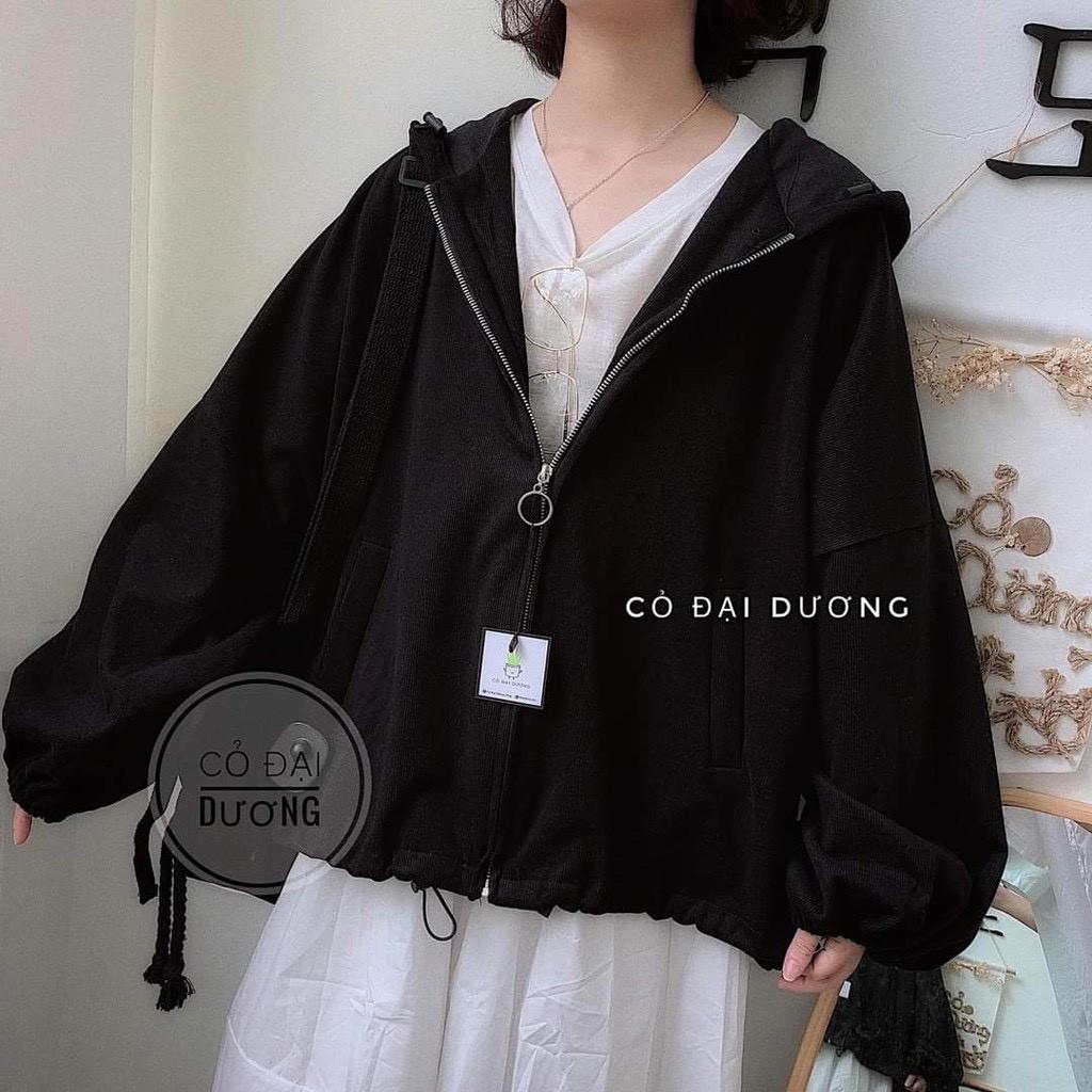 Áo Khoác Kaki nỉ Khóa Bo tay-Áo khoác Jacket hoodie trendy Ulzzang