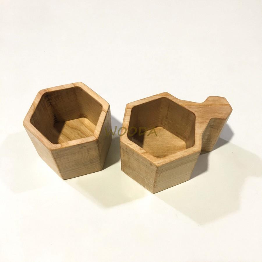 Bộ cốc/ly tối giản đựng thức uống cao cấp từ gỗ nguyên khối