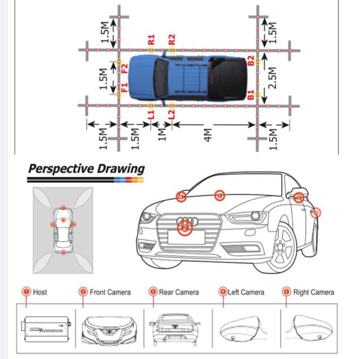 Camera hành trình 360 độ 3D HD366 cao cấp chuẩn AHD 1080P dùng được cho tất cả các loại xe có màn hình hiển thị trên xe