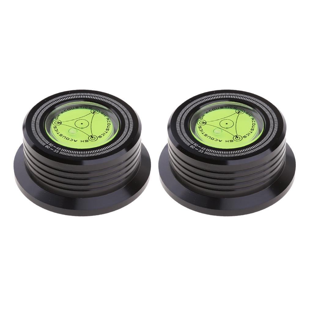 2x 3 in 1 Multi Record LP Disc Stabilizer Turntable Balanced Bubble Level Black