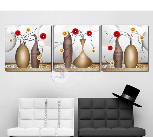 Bộ 3 tranh hoa đẹp kích thước 40*40