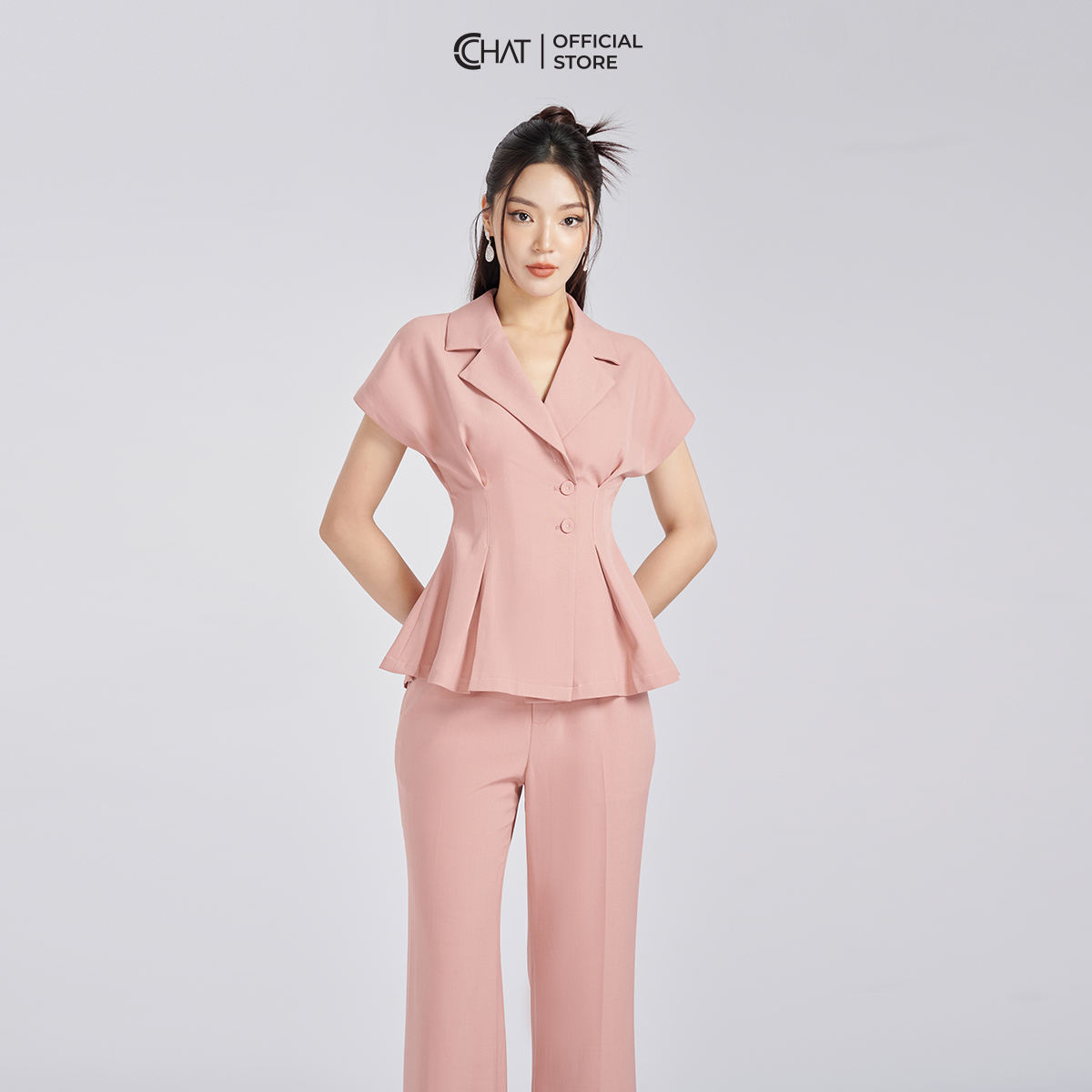 Set Đồ Nữ Áo Tay Rơi Quẩn Vẩy Chất Tuytsi Cao Cấp Thanh Lịch 13BNS2005ET