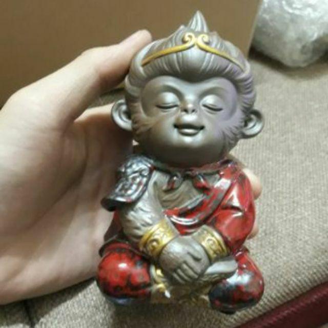 Tượng khỉ gốm tử sa cao cấp- mô hình hầu ca- sản phẩm trang trí- quà tặng ý nghĩa