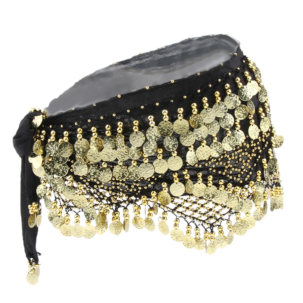 Women's Tassel Belly Dance Hip Scarf Hip Skirt Waist Chain With Gold Coins