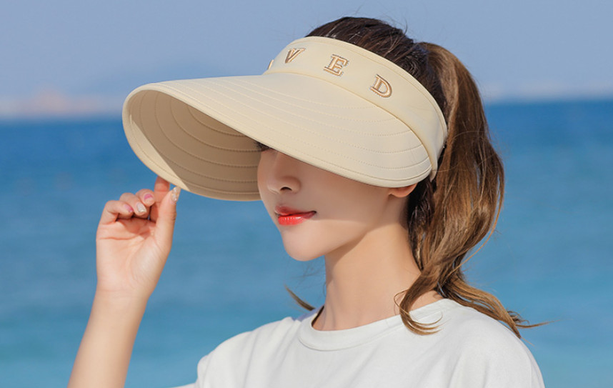 Nón nửa đầu rộng vành nữ cao cấp, mũ rộng vành chống nắng thời trang