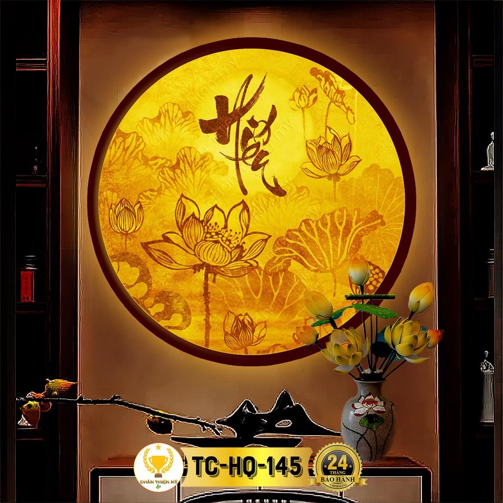 Đèn Thờ Hào Quang Phật Tranh Trúc Chỉ, Trang Trí Bàn Thờ, Hào Quang Trúc Chỉ Hoa Sen Chữ Hiếu TC-HQ-145
