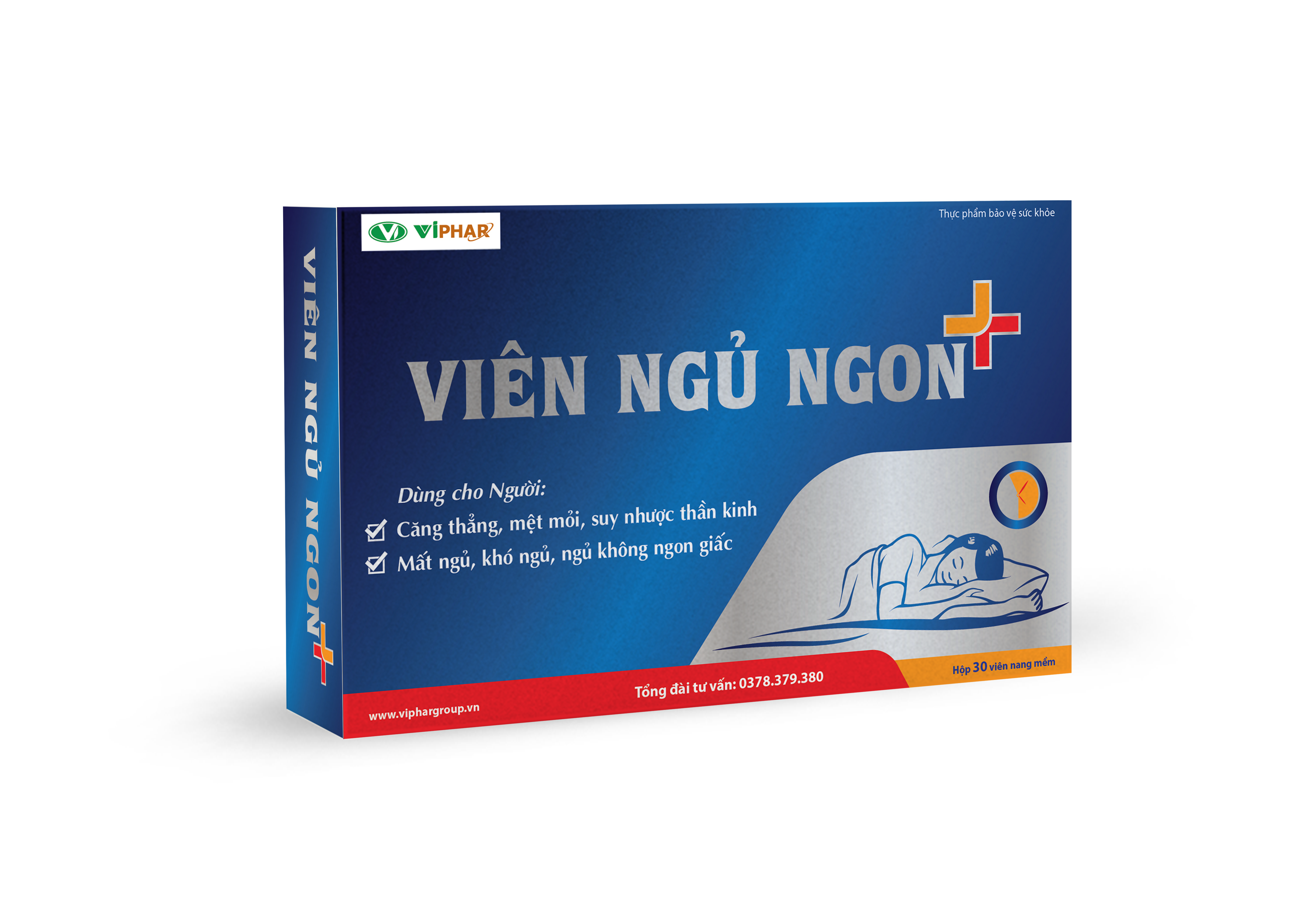 Viên ngủ ngon+ : Hổ trợ cải thiện các tình trạng do thiếu ngủ, mất ngủ. Giúp ngủ ngon, ngủ sâu. Hộp 30 viên