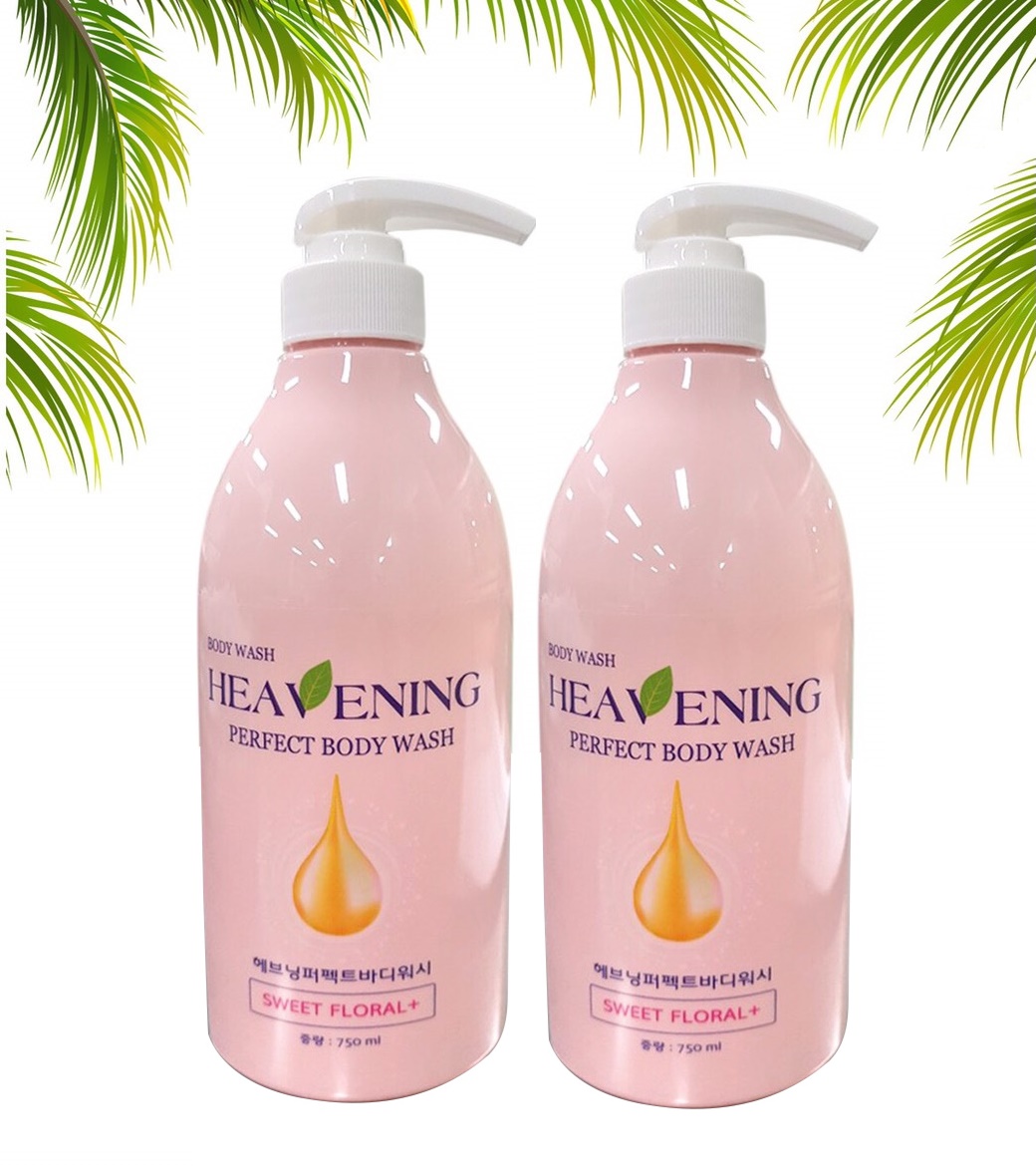 Set 02 sữa tắm Heavening tặng kèm dụng cụ chà gót đá San Hô tự nhiên - Hàng nội địa Hàn Quốc