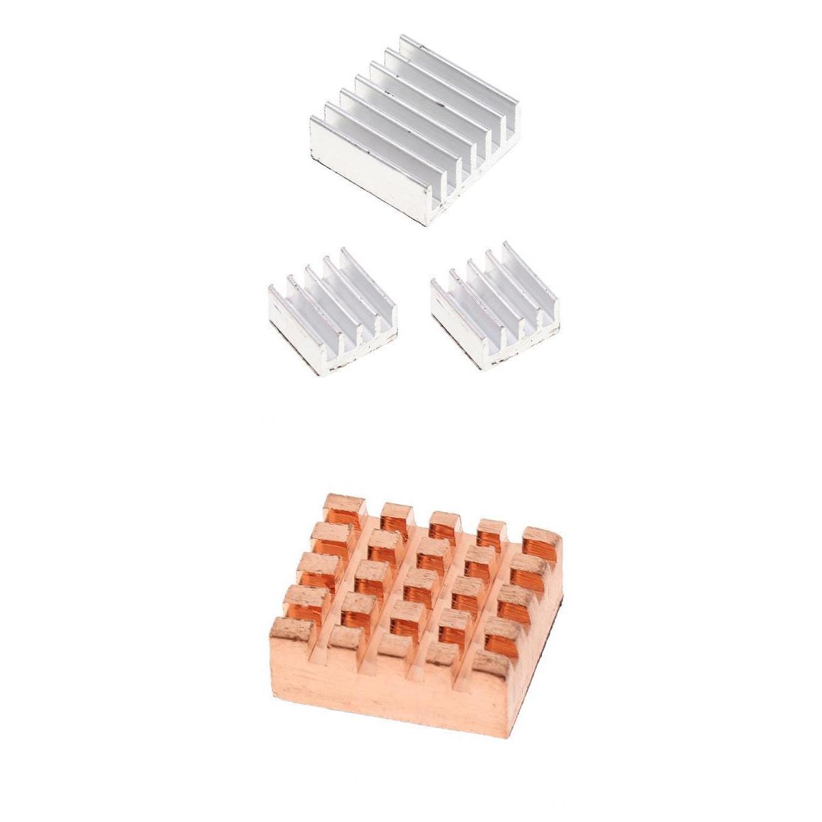 3Pcs Heat Sink 14*14*5mm/ 8*8*5mm Aluminum Heatsink Radiator+Copper Heatsink