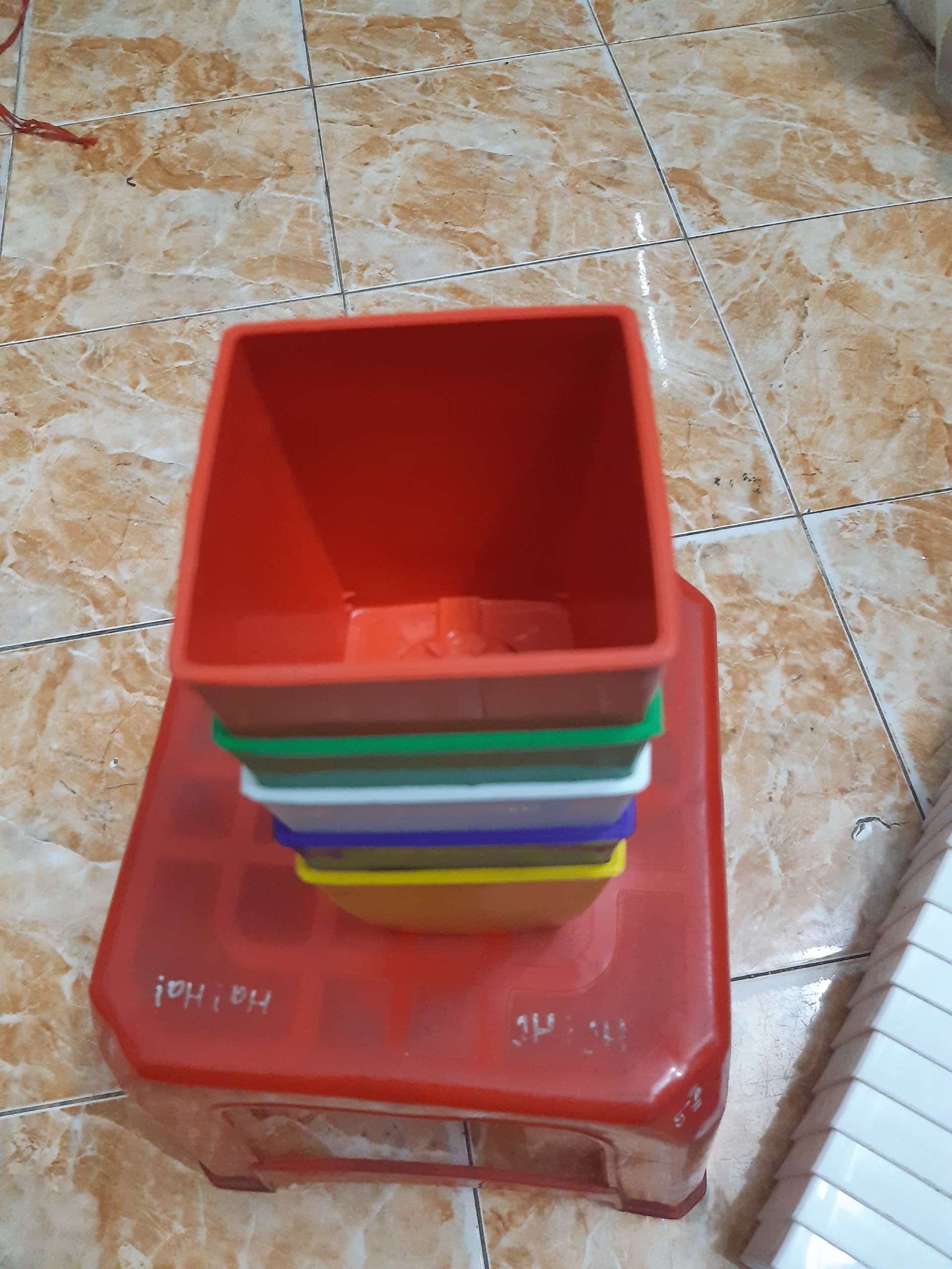 Combo 5 Chậu nhựa mini vuông cạnh 9x9 trồng cây phong thủy để bàn